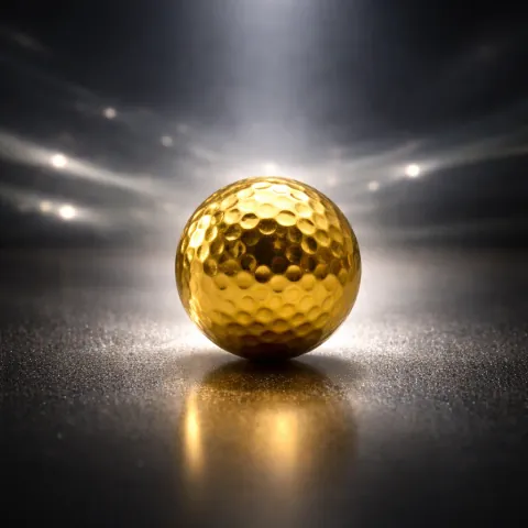 Metallic Gold & Chrome Plated Golf Ball